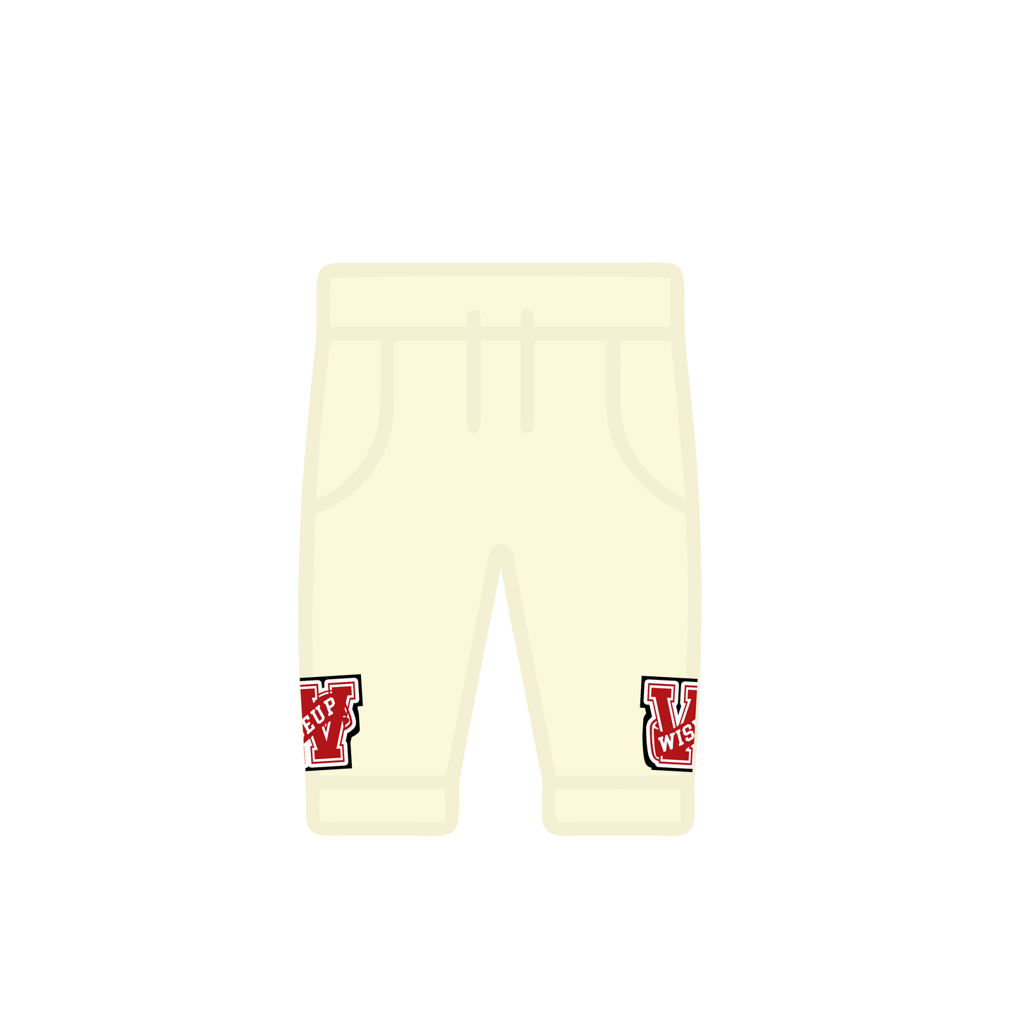 PREORDER University of WISEUP™ 3/4th Joggers (Cream)