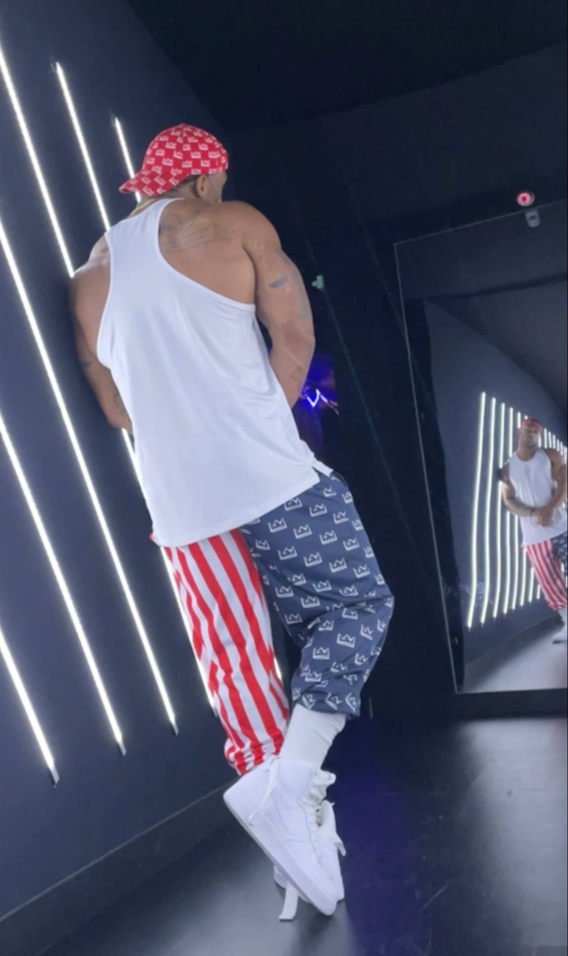 Crown and Stripes Baggy Pants