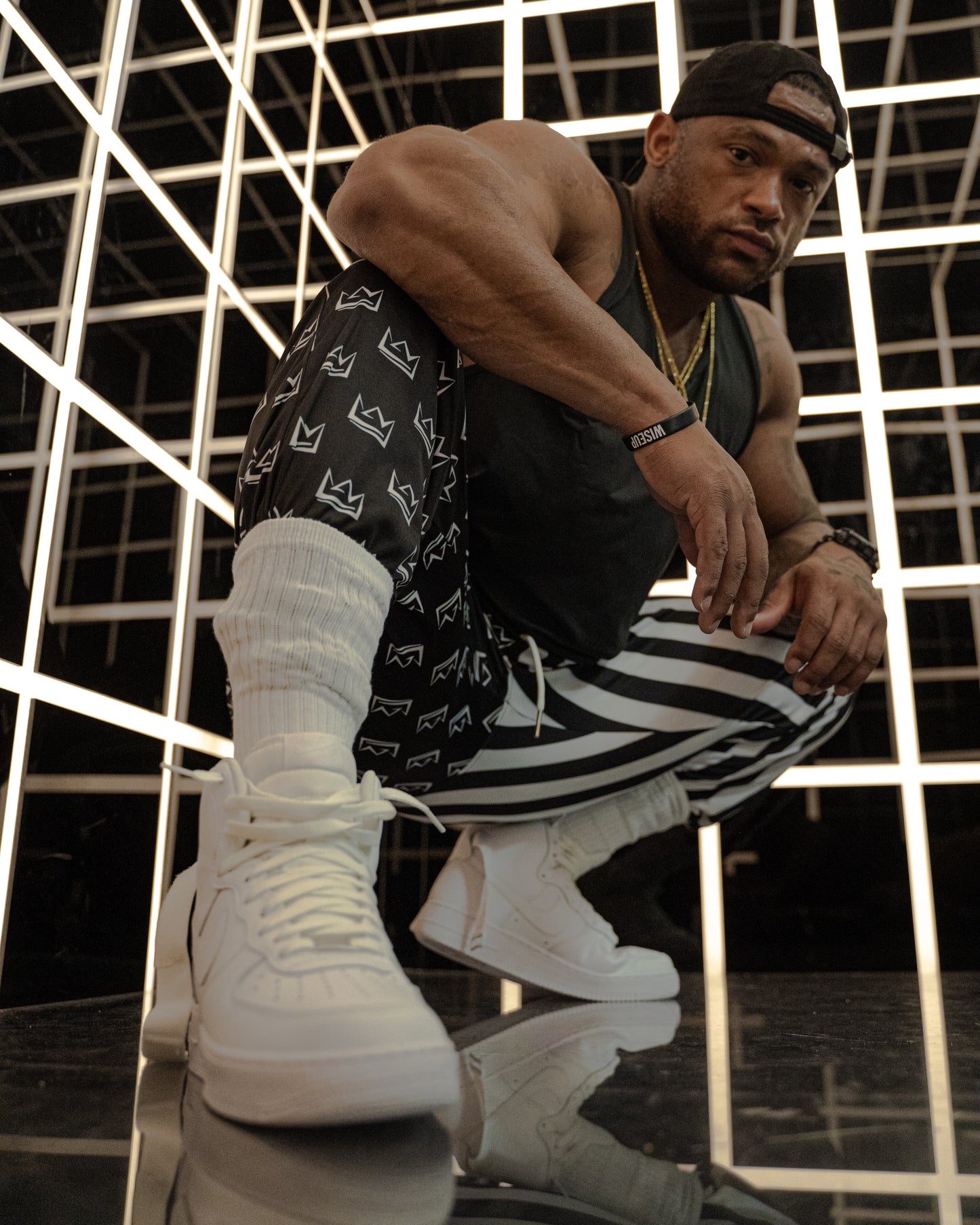 Crown and Stripes Baggy Pants
