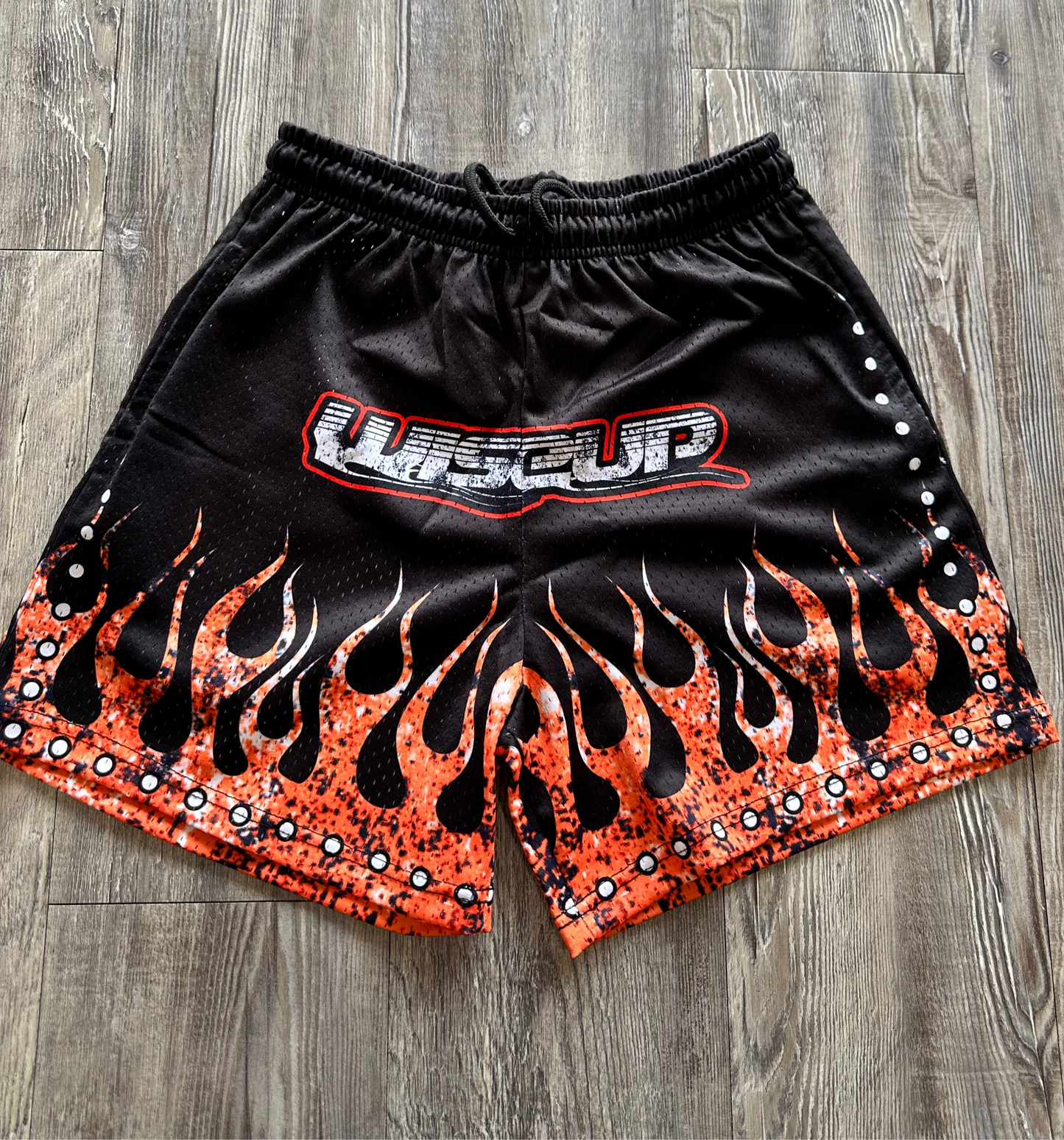 WISEUP "Ignite" Retro Flame 5' Mesh Shorts