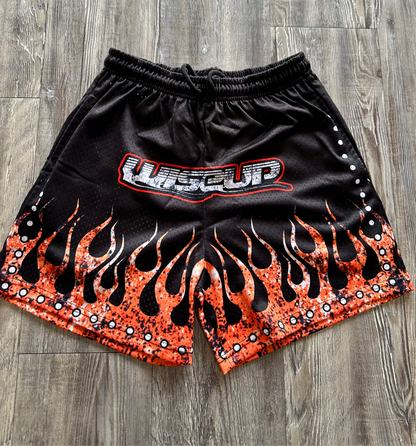 WISEUP "Ignite" Retro Flame 5' Mesh Shorts