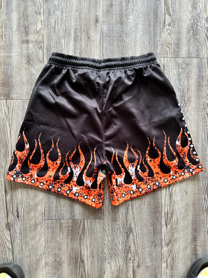WISEUP "Ignite" Retro Flame 5' Mesh Shorts